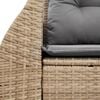 vidaXL Garden Sofa Beige Poly Rattan 2-seater Adjustable Feet
