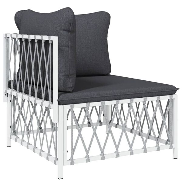 vidaXL Garden Lounge Set White, Dark Grey