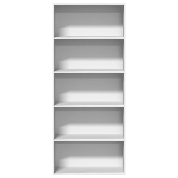 vidaXL Book Cabinet White Engineered wood 31.5 x 11.8 x 74.4 in