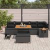 vidaXL Garden Sofa Set 9 pcs Black Poly Rattan and Powder-Coated Steel