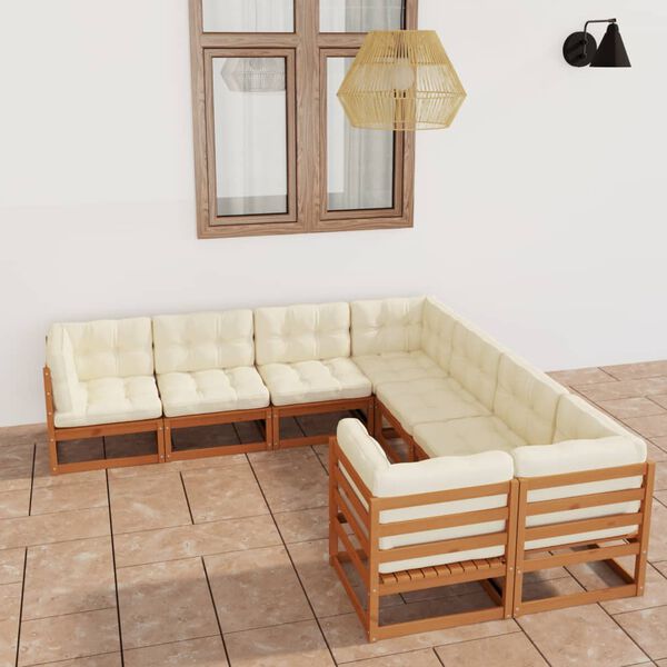 vidaXL Garden Lounge Set Honey brown Solid pinewood Large Modular