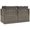 vidaXL Garden Lounge Set Grey PE Rattan, PVC, Polyester, Powder-Coated Steel