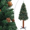vidaXL Slim Pre-lit Christmas Tree with Ball Set Green 59.1" PVC