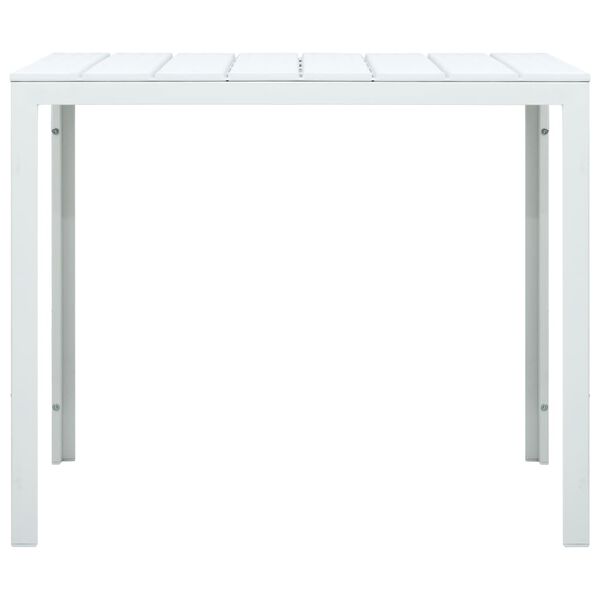 vidaXL Coffee Table White HDPE and Steel Compact Durable Square