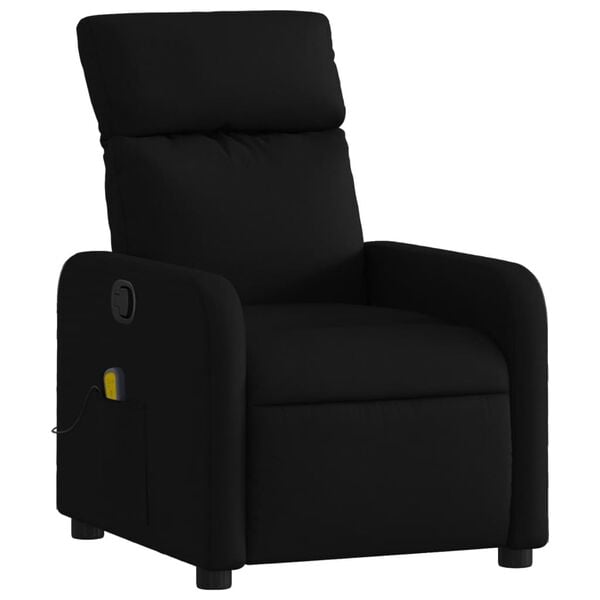 vidaXL Massage Recliner Chair Black Polyester fabric, metal, plywood