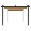 vidaXL Garden Gazebo Taupe Powder-coated steel 10ft x 10ft Retractable