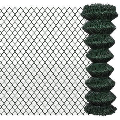 vidaXL Chain Link Fence Steel 4.1'x49.2' Green