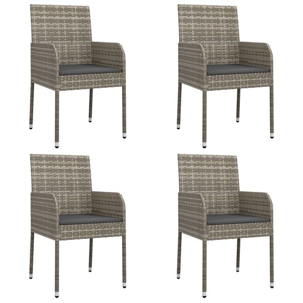 vidaXL Garden Dining Set Black and Grey