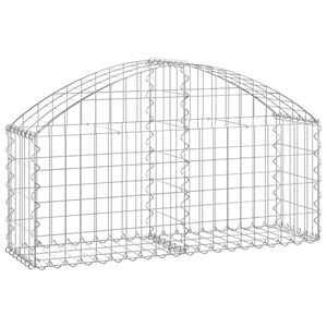 vidaXL Gabion Basket Silver Galvanized iron 39.4 x 11.8 x 15.7/23.6 in