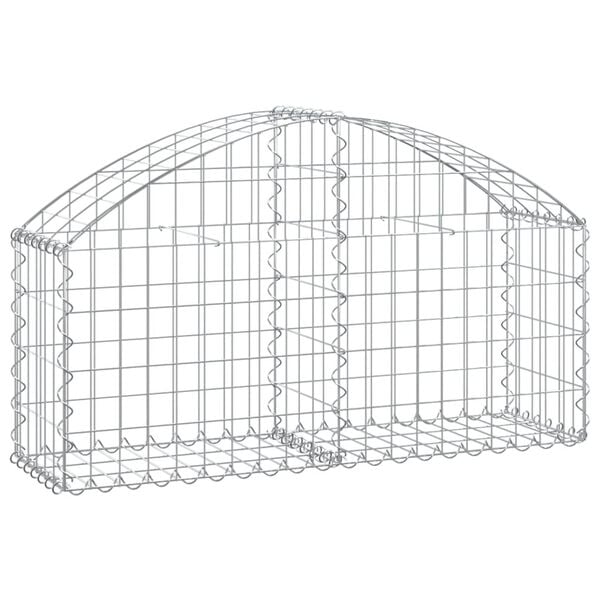 vidaXL Gabion Basket Silver Galvanized iron 39.4 x 11.8 x 15.7/23.6 in