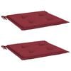 vidaXL Patio Chair Cushions 2 pcs Wine Red 15.7x15.7x1.6" Oxford Fabric