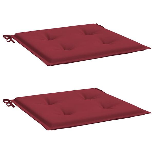 vidaXL Patio Chair Cushions 2 pcs Wine Red 15.7x15.7x1.6" Oxford Fabric