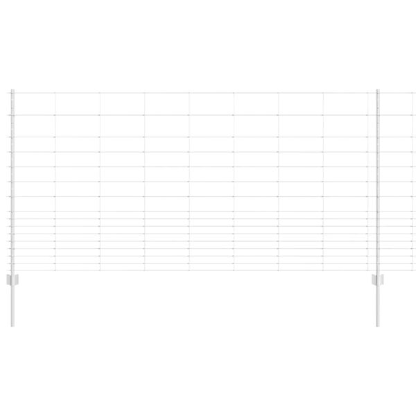 vidaXL Fence with Post Silver 3.94 x 82.02 ft Steel