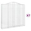 vidaXL Arched Gabion Baskets 7 pcs 78.7x11.8x180/200" Galvanised Iron