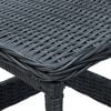 vidaXL Garden Table Dark Grey PE Rattan, Powder-Coated Steel, PP board