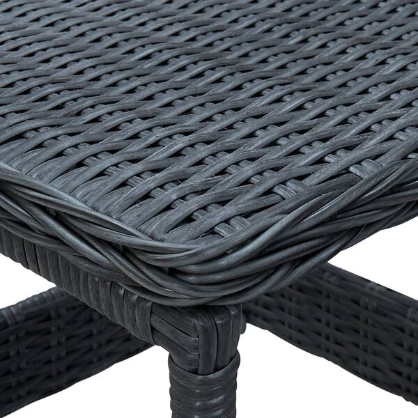 vidaXL Garden Table Dark Grey PE Rattan, Powder-Coated Steel, PP board