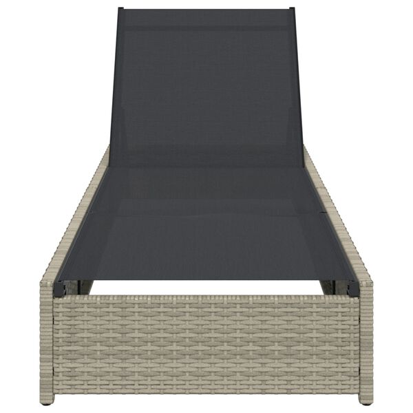 vidaXL Sun Lounger Reclining Beige 200.5 x 70 x 75 cm Poly Rattan