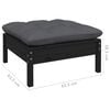 vidaXL Garden Lounge Set Black Solid pine wood, 100% polyester fabric