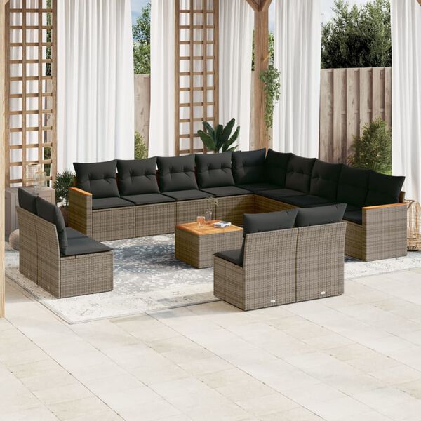 vidaXL Garden Sofa Set Grey