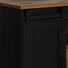 vidaXL Sideboard Black Solid Pine Wood and Metal Medium Sideboard