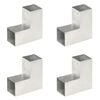 vidaXL Post Connectors 4 pcs L Shape Galvanised Metal 3.19x3.19"