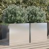 vidaXL Planter Set of 2 Silver Stainless Steel Medium