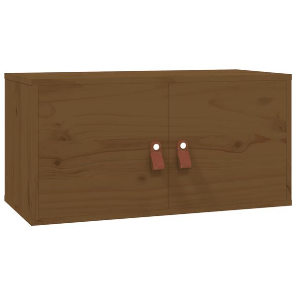 vidaXL Wall Cabinet Set of 2 Honey Brown Solid Pine Wood, Engineered Wood