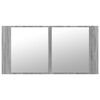 vidaXL Led Mirror Cabinet Grey sonoma Engineered wood, acrylic 35.4 in