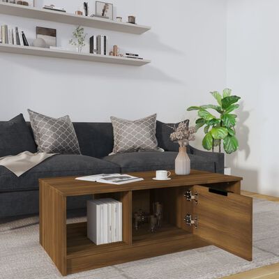 vidaXL Coffee Table Brown Oak 40.2"x19.7"x14.2" Engineered Wood