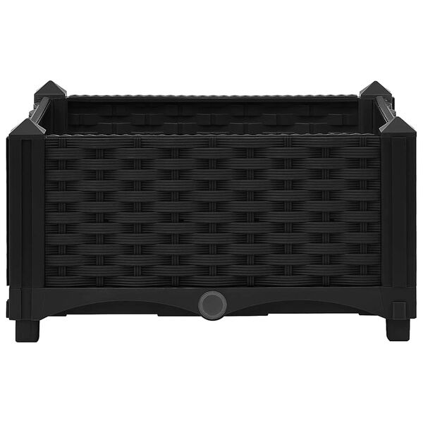 vidaXL Raised Bed Black Polypropylene Medium Decorative Inlays