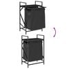 vidaXL Laundry Basket 1 Compartment with Shelf Black Oak