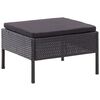 vidaXL Garden Lounge Set Black PE (polyethylene) rattan, powder-coated steel