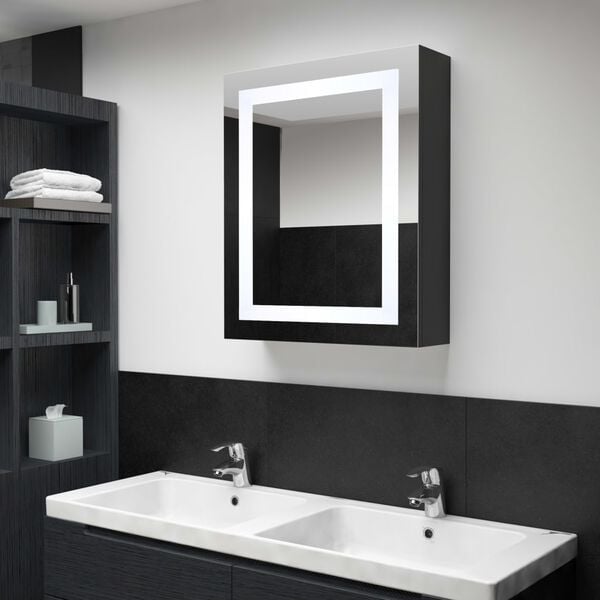 vidaXL Bathroom Cabinet Anthracite MDF with melamine finish Medium