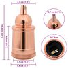 vidaXL Lamp Holder Rose Gold Aluminum Decorative Inlays Lamp Holder