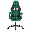 vidaXL Gaming Chair with Footrest Black and Green Faux Leather
