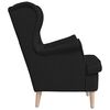 vidaXL Armchair Black Polyester fabric, plywood, solid rubber wood Single