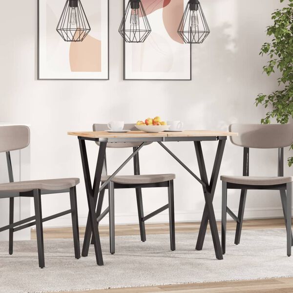 vidaXL Dining Table Leg Black Powder-coated steel Standard Durable
