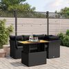 vidaXL Garden Sofa Set Black PE Rattan Medium Modular Garden Sofa Set