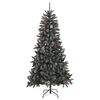 vidaXL Christmas Tree Green and White PVC, Steel Extra Tall Collapsible