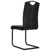 vidaXL Dining Chair Set of 6 Black Faux leather, steel Standard