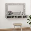 vidaXL Mirror Cabinet Concrete Gray Engineered wood, acrylic 35.4 in wide
