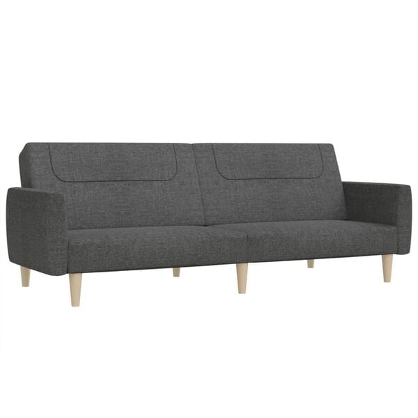 vidaXL Sofa Bed Dark Grey Fabric (100% polyester), Wood, Foam 2-Seater
