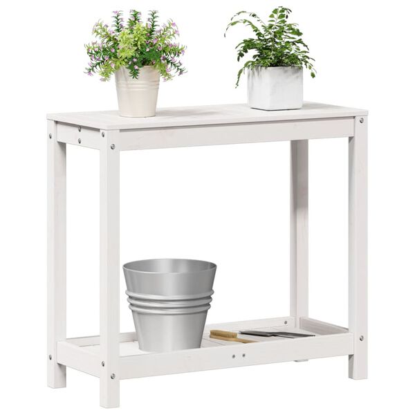 vidaXL Potting Table White Solid pine wood 32.5 x 13.8 x 29.5 in