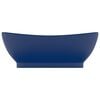 vidaXL Luxury Basin Overflow Oval Matt Dark Blue 23.0x15.4" Ceramic