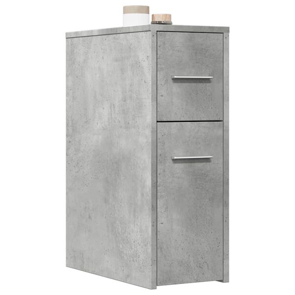 vidaXL Narrow Bathroom Cupboard Concrete Grey Engineered Wood Slim