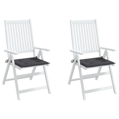 vidaXL Garden Chair Cushions 2 pcs Anthracite 15.7"x15.7"x1.2" Fabric