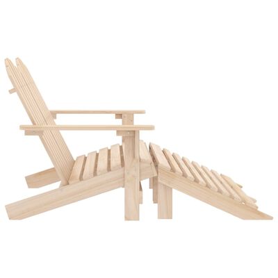 vidaXL 2-Seater Patio Adirondack Chair & Ottoman Fir Wood