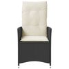 vidaXL Reclining Garden Chair Black PE rattan Standard