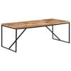 vidaXL Dining Table Natural wood with black legs Solid Acacia wood