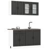 vidaXL Kitchen Cabinet Set Black Engineered wood and glass